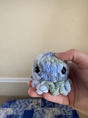 Small Blue/Green/Grey Octopus Crochet Keychain - Handmade