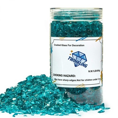 TWINKLING High Luster Fire Glass 3-6mm (approximately 1/8''-3/8''), Turquoise 