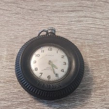 Vintage Timex Shock Resistant Pocket Watch Black Analogue Design