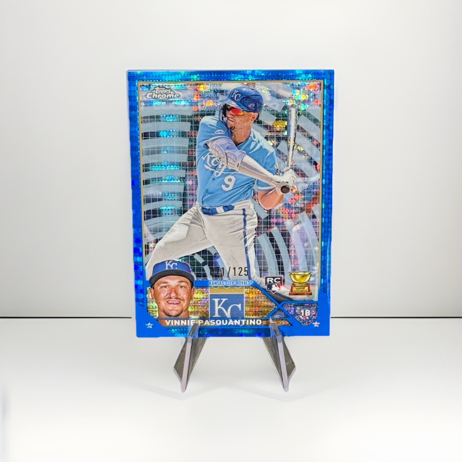 2023 Topps Chrome - Vinnie Pasquantino #119 Blue Sonar Refractor /125 (RC)