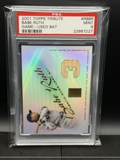 2001 Topps Tribute - Bat Relics Babe Ruth #RB BR (MEM) PSA 9