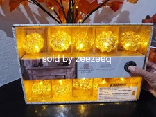 Fall Thanksgiving Pumpkin Glass String Lights Garland BATTERY OPERATED