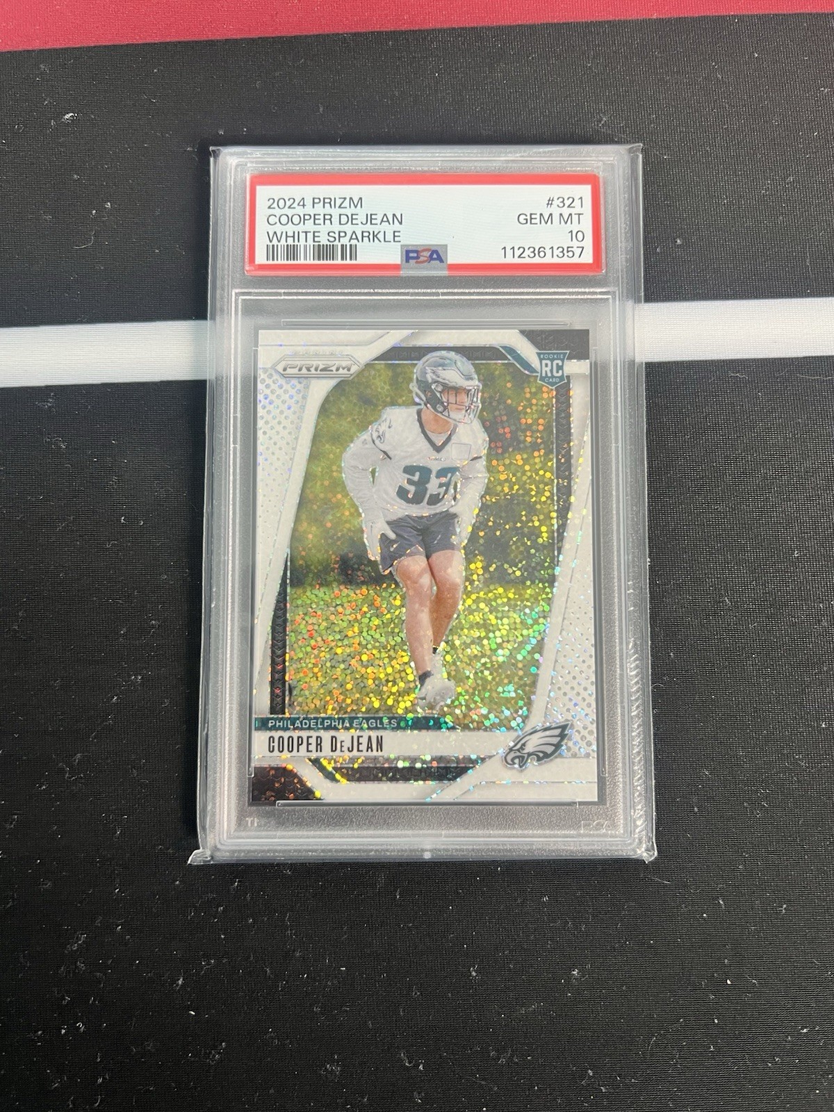 Cooper DeJean White Sparkle  2024 Panini Prizm RC #321 SSP PSA 10 Pop 5