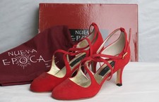 Scarpe da ballo Nueva Epoca rosse in camoscio Made in Italy 37 nuove