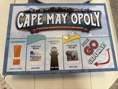 Cape May Opoly Board Game Famous New Jersey Shore Monopoly Rain Day Game additi