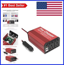 Power Inverter 400W DC 12V to AC 110V Dual USB Ports Car Charger Travel