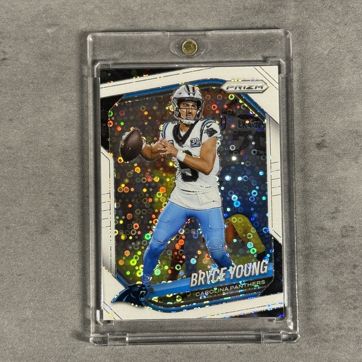 Bryce Young 2025 Panini Prizm White Disco Sparkle Parallel Panthers Color Match