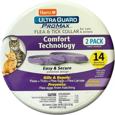Hartz Ultra Guard ProMax Flea & Tick Collar Cats 2Pk 14 Month Protection