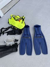 Scuba pro twin jet Fins Size 13-14 Snorkelling Set With Mask Inflatable Safety V