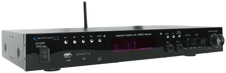 Technical Pro IA1200 Pro Integrated Amplifier w/ 2) Mic inputs+USB/SD/AUX/RCA - Image 3 of 4