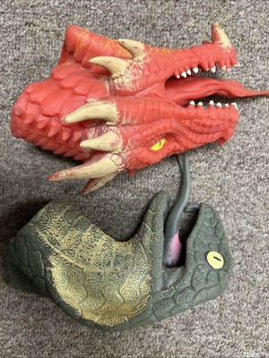 Schylling Rubber Hand Puppets Corba And Dragon 7   Lot Of 2