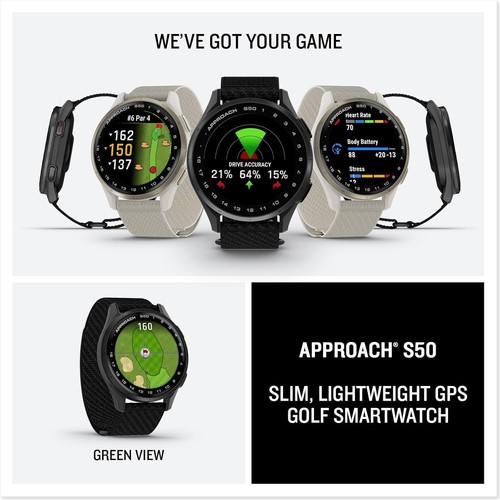 Garmin Approach S50 Montre de Golf Avancée avec GPS, Écran AMOLED, Sur Course - Photo 6 sur 7
