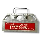 Vintage Coca-Cola Metal 6 Pack Bottle Carrier Coke Caddy Aluminum Holder GC