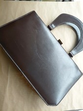 Vintage Susan Gail Handbag Dark Brown Accordion Style Purse Double Handles