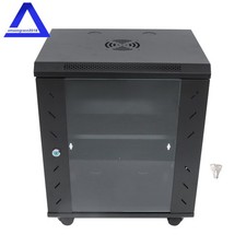 12U Wall Mount Server Cabinet Network Rack Vented Enclosure Lock Door 15.5''Deep