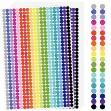 12000 PCS Small Colored Dot Stickers, 1/4" Round Color Coding Labels,20 Color...