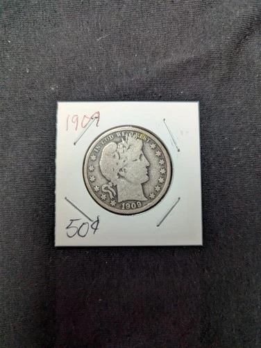 1909 Barber Half Dollar – 90% Silver – Classic Early U.S. Coin