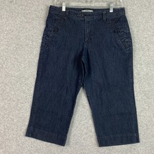 Riders By Lee Capri Jeans Womens 8 Blue Mid Rise Straight Dark Wash Denim