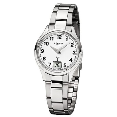 Regent Damen-Armbanduhr silber Analog-Digital FR-193 Edelstahl-Armband URFR193