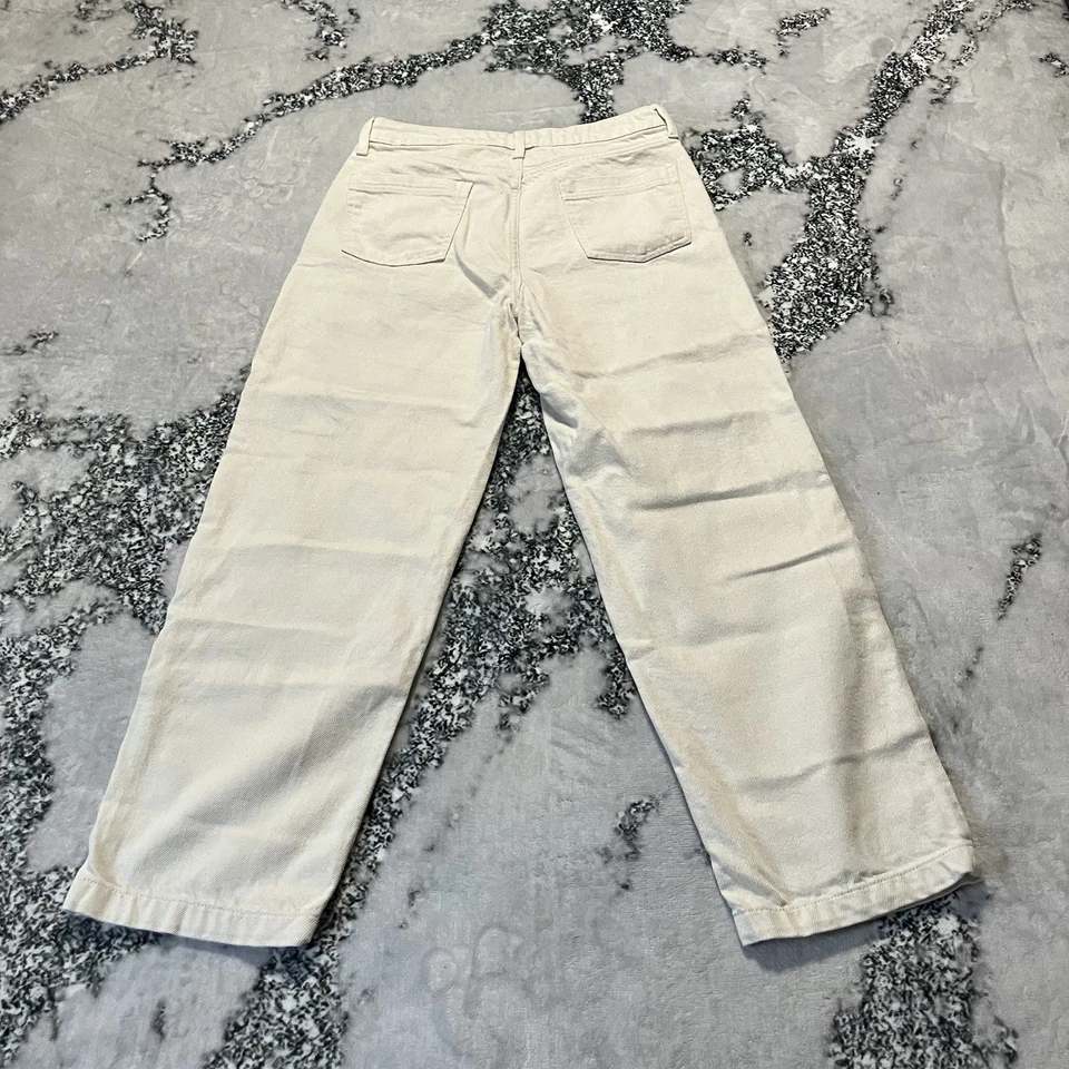 Pantalones de mezclilla Banana Republic para mujer talla 30/10 beige tiro alto pierna barril algodón Foto 2 de 4