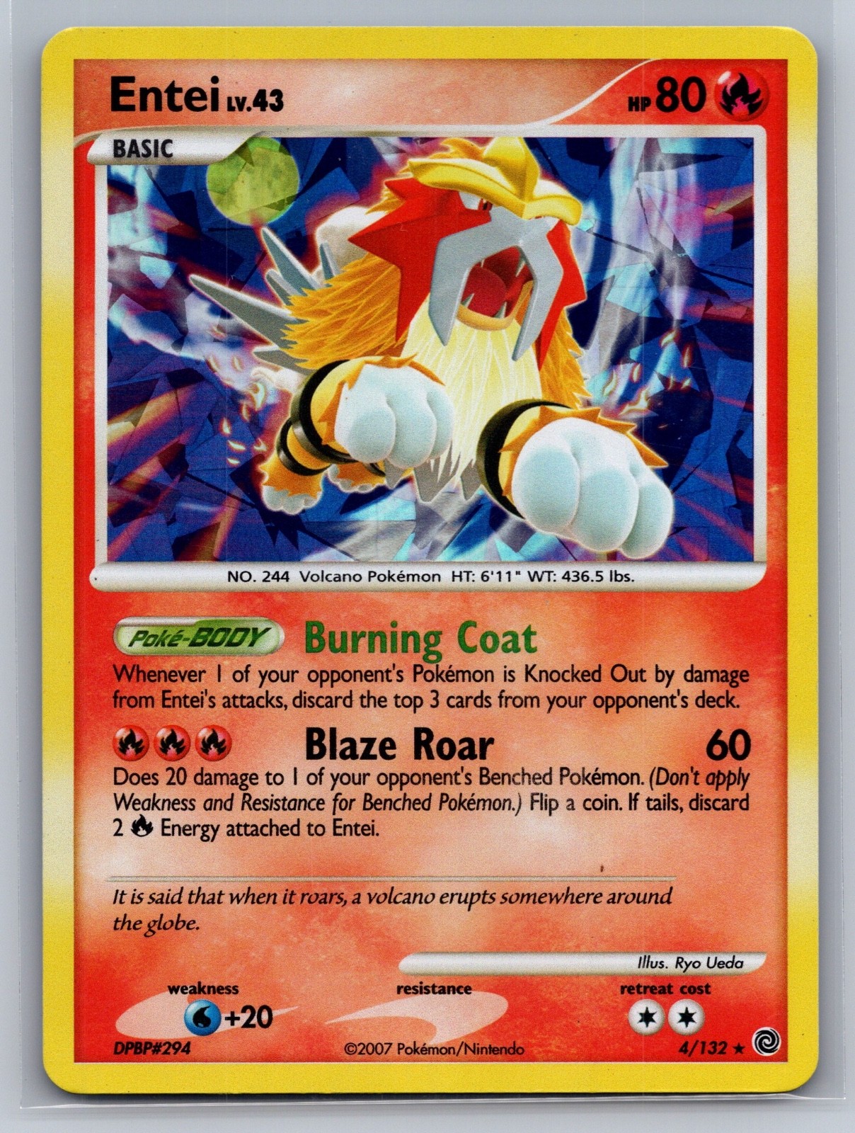Entei Holo Holo Rare Secret Wonders 4/132 NM