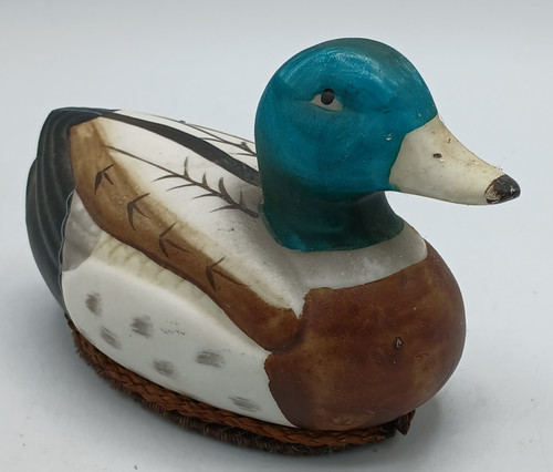 Hand Painted Duck Decoy Figurine Mallard Ceramic 5"
