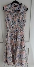 Tommy Hilfiger Floral Shirt Midi Dress Collared Sleeveless Button Belted XL