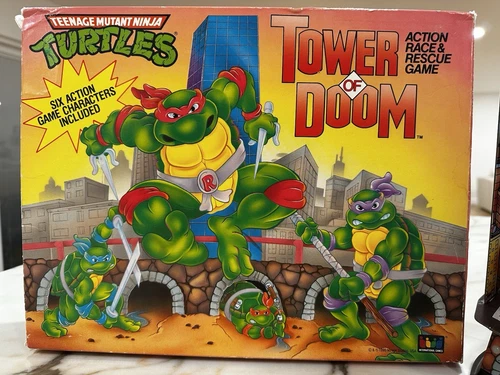 TEENAGE MUTANT NINJA TURTLES TOWER OF DOOM - VINTAGE 1990 ACTION GAME - COMPLETE