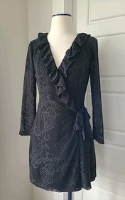 Lilly Pulitzer Tiki Romper - Black Lace & Ruffles - Size Medium - Lace Sleeves