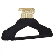 Samt Kleiderbügel Goldhaken schwarz weiß rosa grün grau 25/50/100er Anti-rutsch