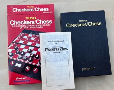 Travel Chess And Checkers Magnetic Set by Pressman 1988 Vintage