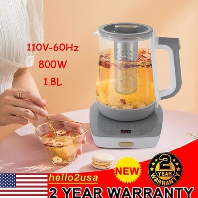 800W 1.8L Electric Kettle Glass Water Boiler Fast Boiling Tea Kettle 40-90°C