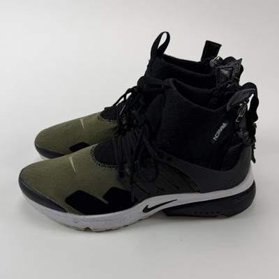 Nike Acronym x Air Presto Mid Olive Black Size Medium Mens Used