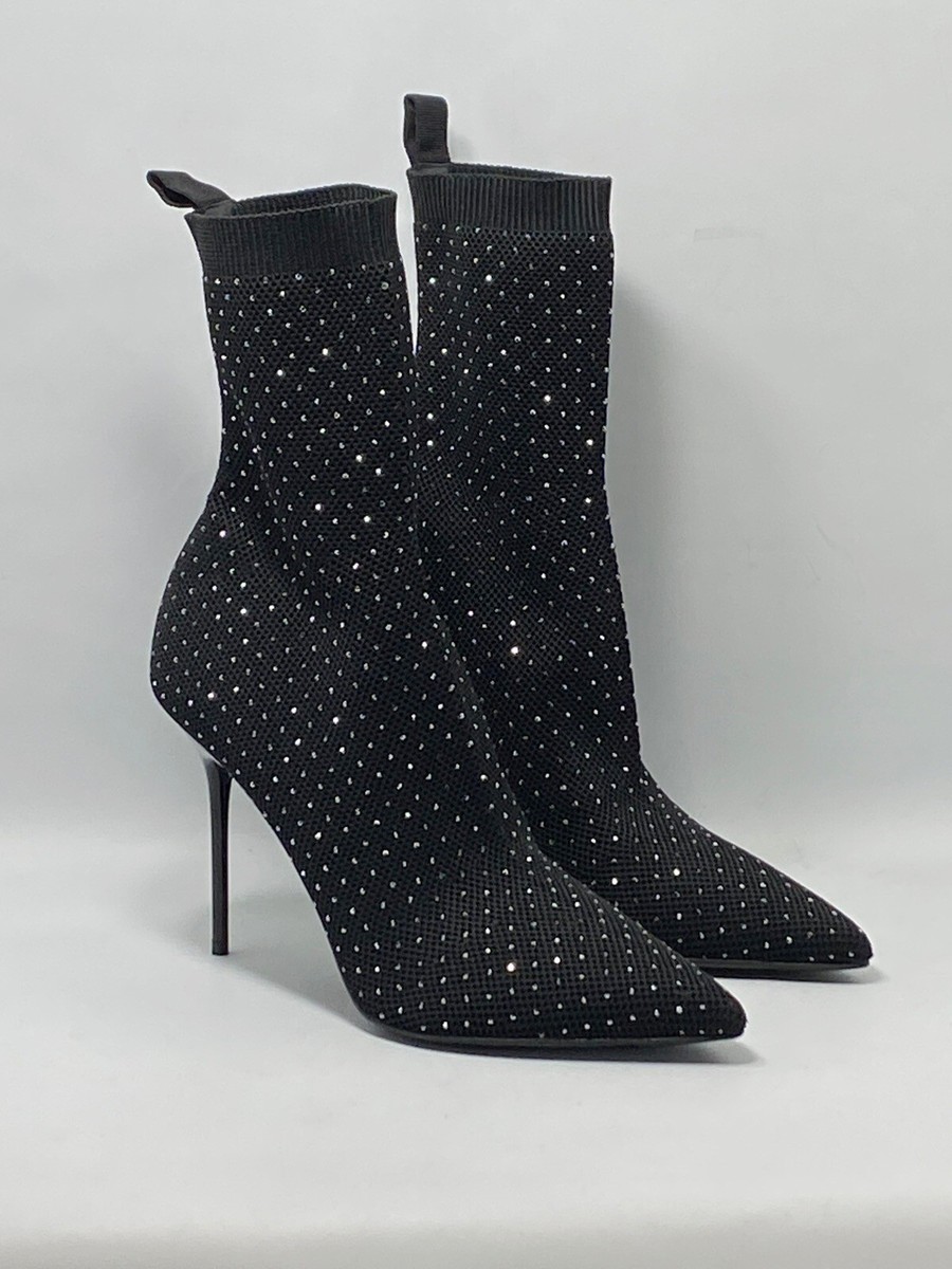 Balmain Skye Knit Crystal Ankle Boots size 40 | eBay