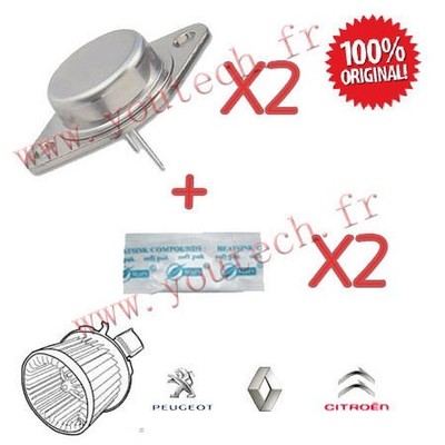Kit Reparación Propulsor de Aire : 2 Transistores MJ11015 + Propulsor Ventilador de Aire Citroen Evasión Jumpy Fiat