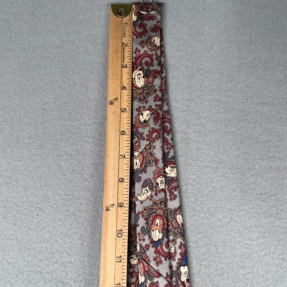 Balancine Disney The Tie Works Necktie Paisley Mickey Silk Made In USA Mens - Image 4 of 4