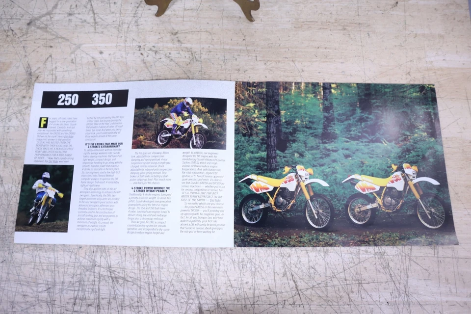 Nice Used Vintage 1991 Suzuki DR250 DR350 Specifications Brochure Catalog - US - Image 3 of 3