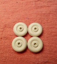 4 Solid White Rubber TIRES 13/16" ARCADE HUBLEY Champion Kenton Cast Iron Toys