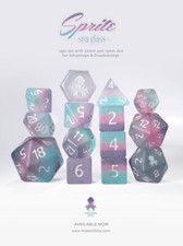 Kraken Dice Sprite Sea Glass 14 Piece Polyhedral Dice Set RARE