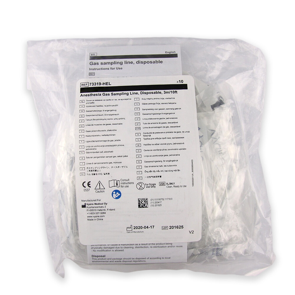 10pcs/bag for GE Disposable Anesthesia Gas Sampling Line 3M/10ft