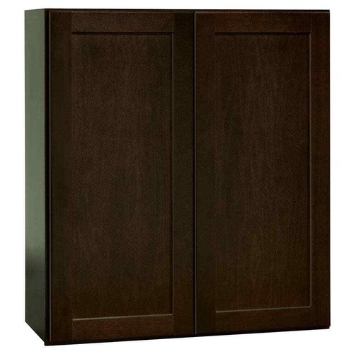 Shaker 27 in. W x 12 in. D x 30 in. H Assembled Wall Kitchen Cabinet in Java