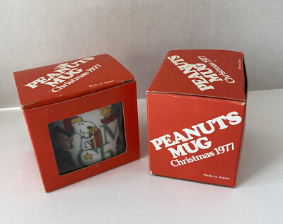 (2) Peanuts Mug Christmas 1977 NIB Snoopy Charlie Brown Woodstock Lucy  Sally | eBay