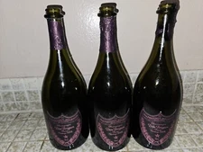 3 EMPTY Dom Perignon Rose 750 ML, EMPTY CHAMPAGNE BOTTLE,  ROSE 