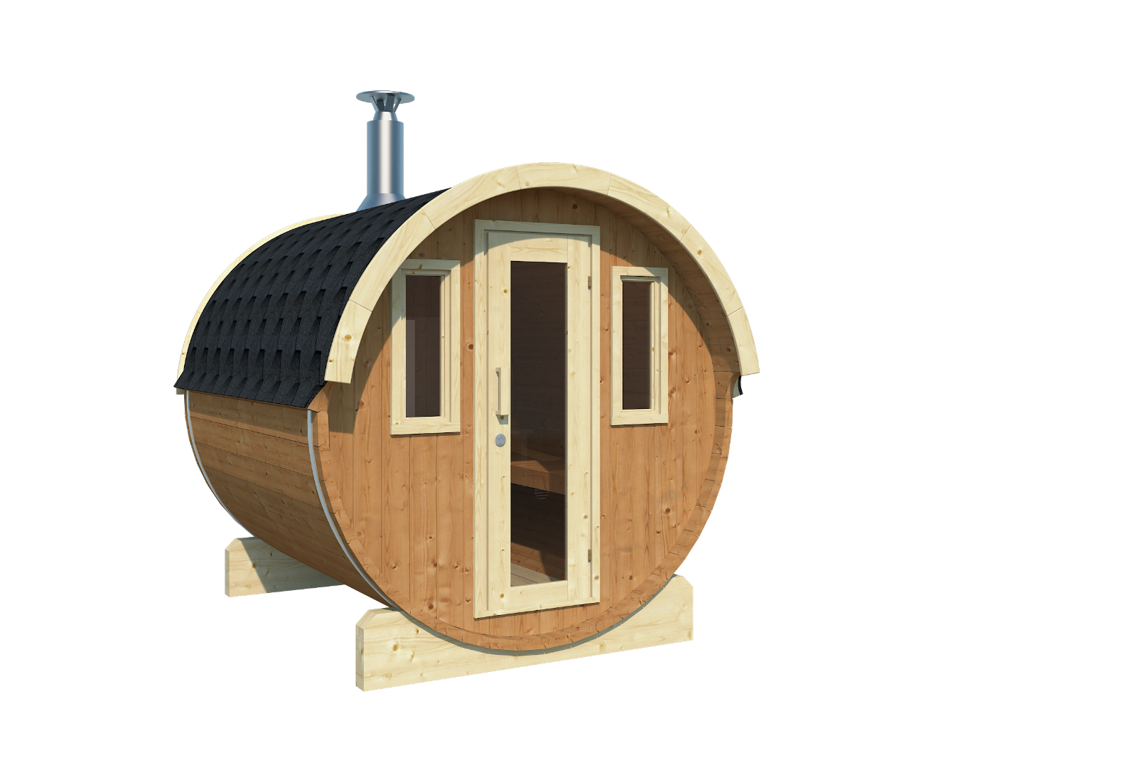 Saunafass 235 cm Thermoholz Fasssauna Holz Saunakabine Sauna Fass