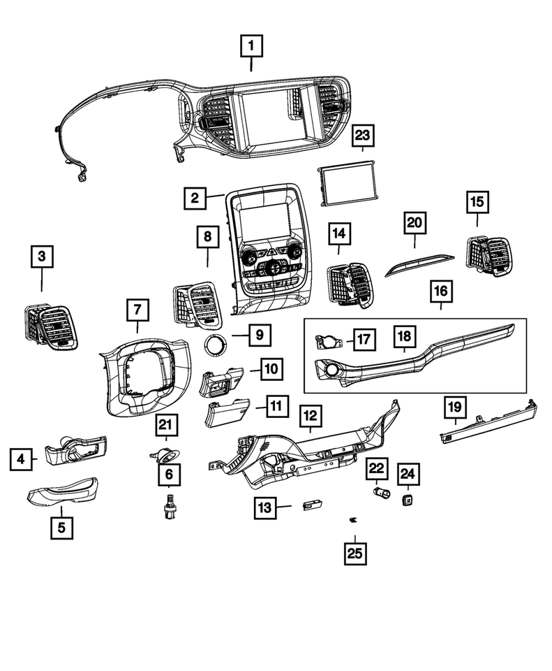 Genuine Mopar Instrument Panel Bezel 7EH022X8AB eBay
