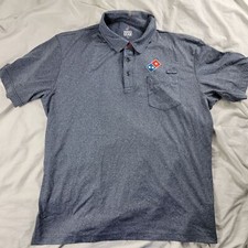 Dominos Gear Adults Large Gray Polo Shirt Pizza Employee Work Wear Short Sleeve