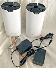 Two TP-Link AC1200 Deco S4 Series S4R Whole Home Mesh Wifi Routers With PS