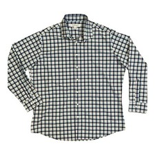 Mizzen Main Performance Shirt Mens XL Blue Pink Check Long Sleeve Stretch