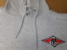 BEAR SURFBOARDS HOODED PULLOVER SWEATSHIRT HERITAGE COTTON. GREAT PRICE 