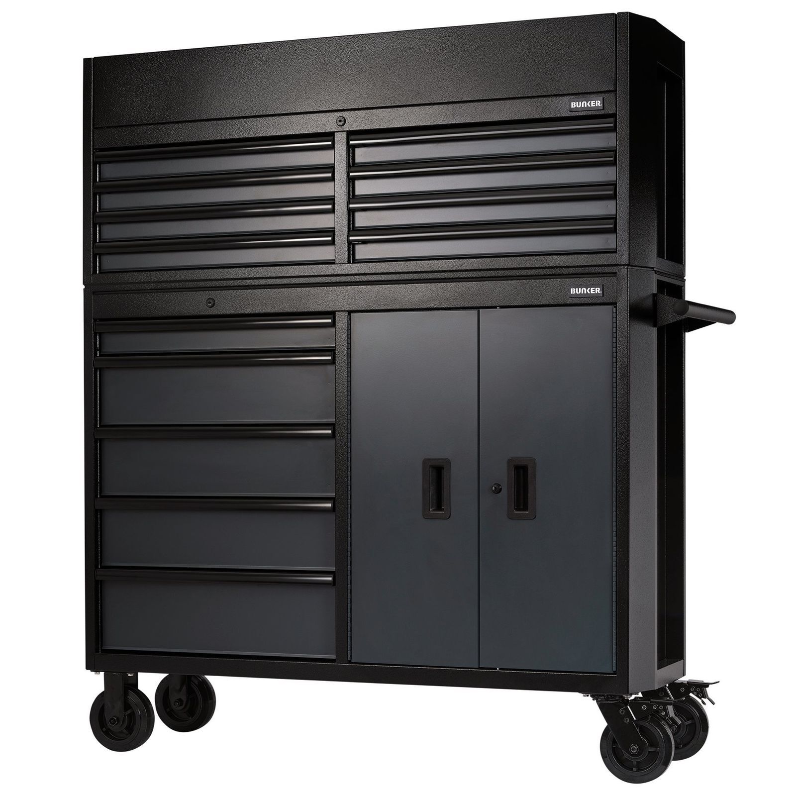 Draper 13 Drawer Combined Roller Cabinet And Tool Chest 52"" Grey - 24256